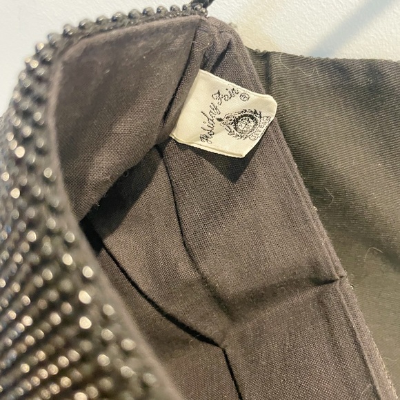 Vintage 80s Holiday Fair Black Beaded Handbag/Clutch - Picture 11 of 15